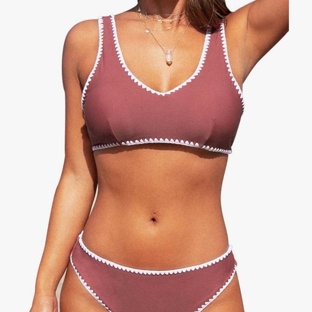 Cupshe Crochet Trim Bikini Set